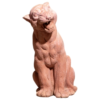 Sitzender Terracotta Panther
